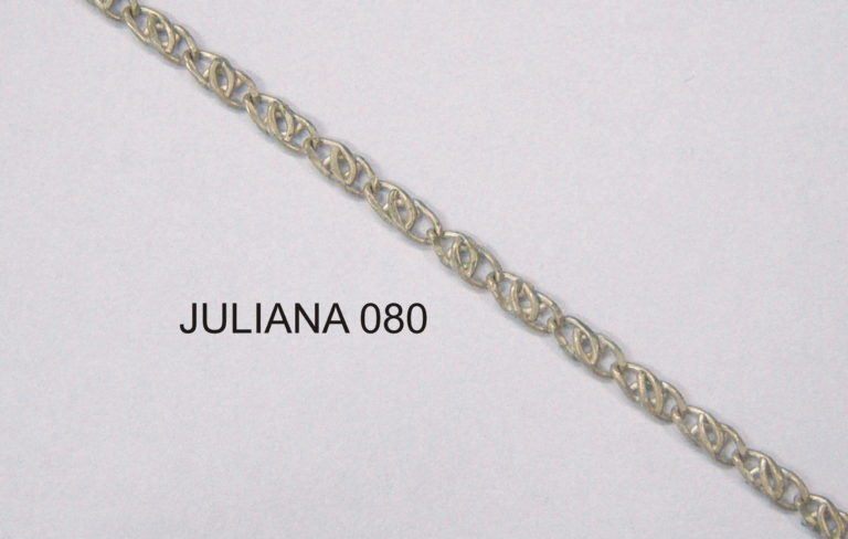 Juliana 080 ∞ Largo eslabon : 7 mm | Espesor hilo: 0.80 mm | Peso x metro: 18 gms.