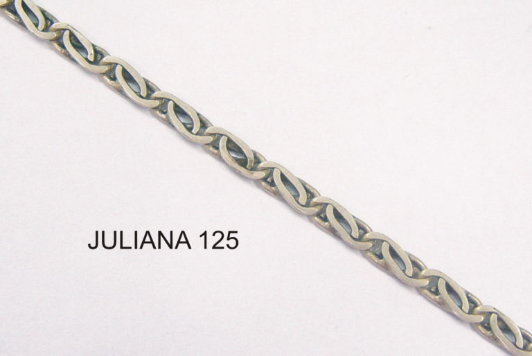 Juliana 125 ∞ Largo eslabon : 11 mm | Espesor hilo: 1.20 mm | Peso x metro: 48 gms.